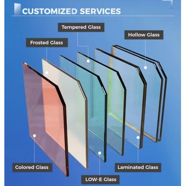 Hurricane Proof Slim Glass Window Soundproof Aluminium Alloy Profiles Glass Sliding Patio Door