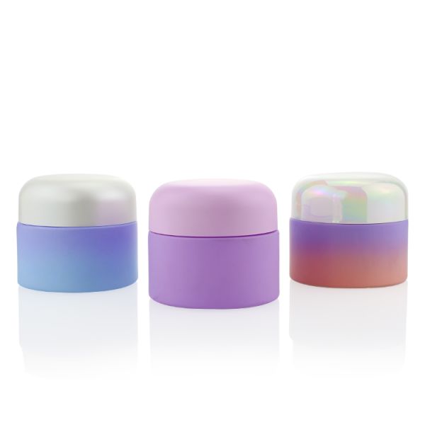 Manufacturer Custom Cream Packaging Glass 30ml Purple Cream Glass Jar For Cosmetic