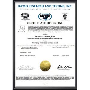 JM INDUSTRY CO., LTD Certifications