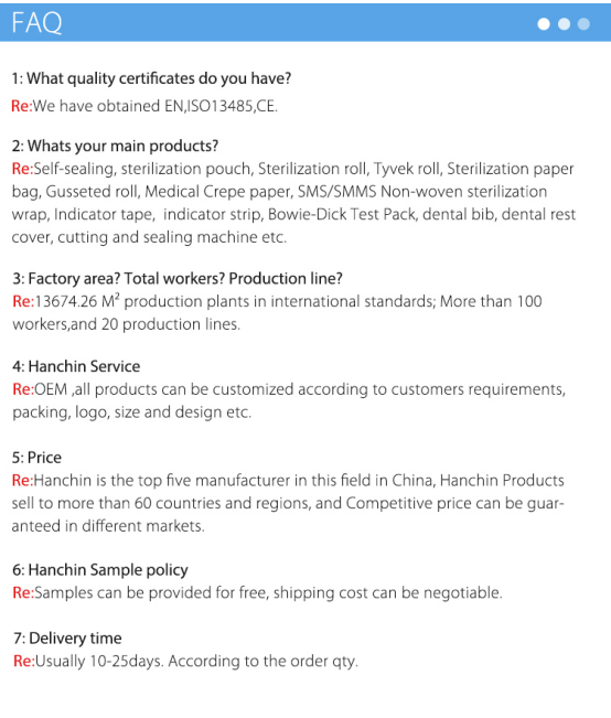 Dental products dialysis paper bag Water based non-toxic and accurate process indicator consumables, dressing, urine bag