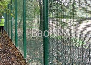 China Green PVC Coated Anti Climb Fencing Panels With Mesh Opening 3&quot; × 0.5&quot; × 8 Gauge wholesale