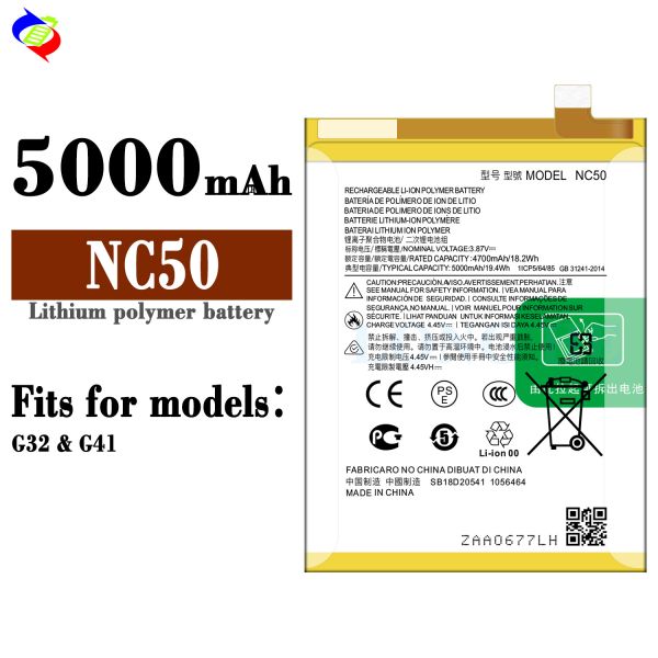 Lithium Polymer Battery for Motorola Moto G41/G32 NC50 Phone Batteries 5000mAh Replacement