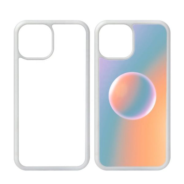 Printable Back Phone Cover 2D Sublimation TPU Tempered Glass Mobile Case For IPhone 13 14 15 16