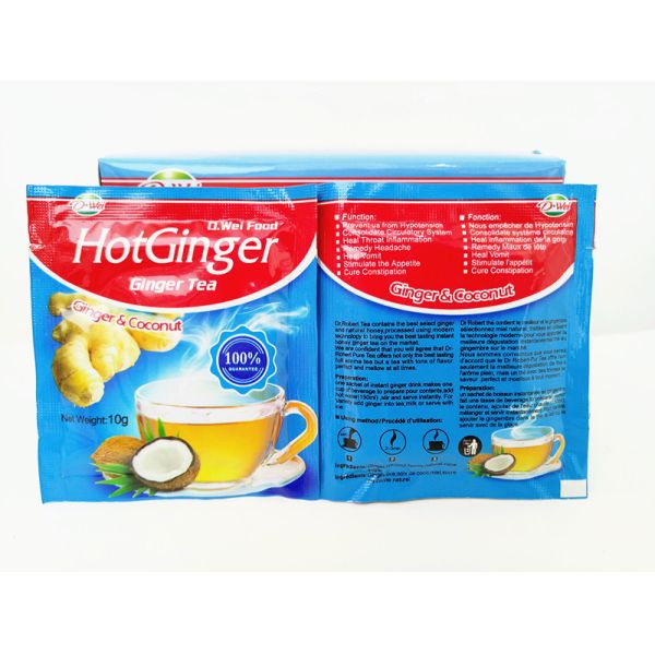 Coconut flavor ginger tea spicy and sweet instant drinks powder nice taste