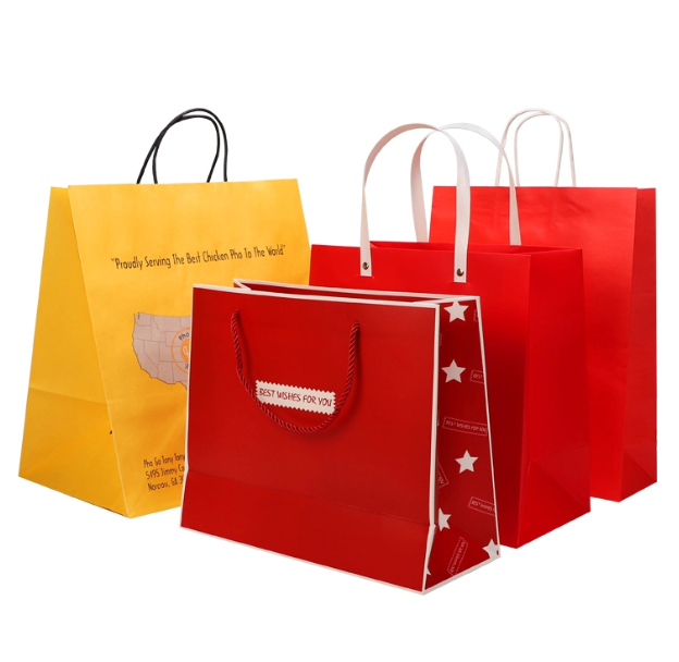 Promotional Gift Printed Kraft Paper Bag With Twisted Handle