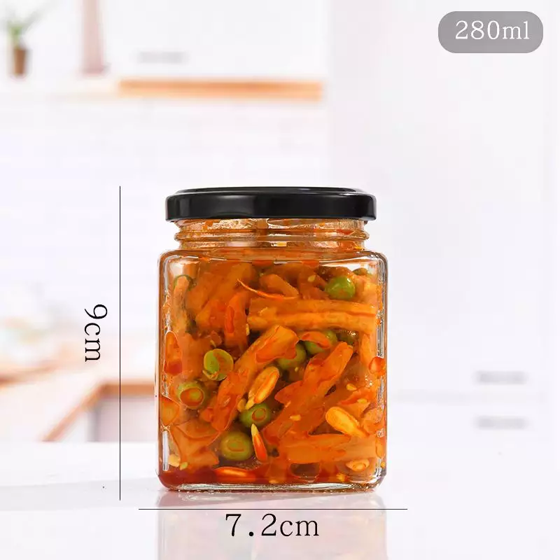 Customized Small Square Glass Jars for Jam and Sauce Storage 200ml 250ml 500ml 750ml