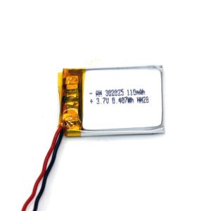 PL302025 110mAh 0.4Wh 3.7 Volt Lithium Polymer Battery