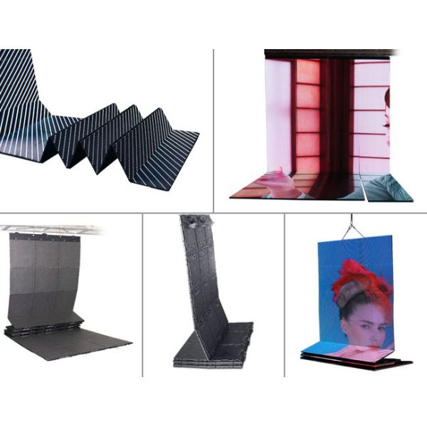 Slim Foldable LED Screens Pixel Pitch 6mm Flexible Video Screen Wall 320W / Sqm