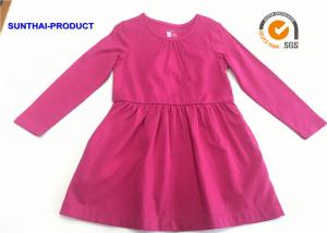 Comfortable Plain Baby Clothes Azalea Color Toddler Short Sleeve Dress