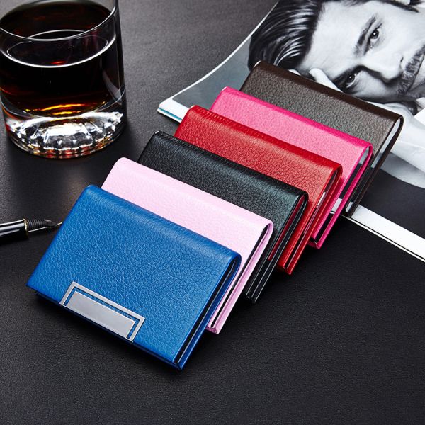 PMS TPCH Card Holder Money Clip Wallet , 10x6.5cm Leather ID Card Holder