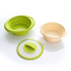 1600ml Foldable Silicone Food Steamer With Lid