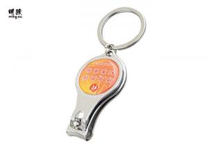 China Custom Metal Key Ring , Nail Clipper Keychain Opener With Silver Color wholesale