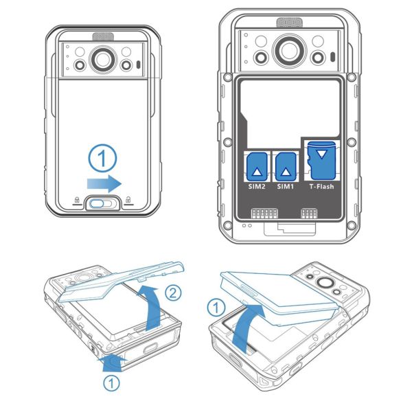 5G NR/SA Thermal Imaging Body Camera 4K HD 3500mah Dual Battery EIS 4G 64GB 3.1inch LCD