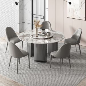 China Stainless Steel Rock Board Dining Table 75cm High Rotate wholesale