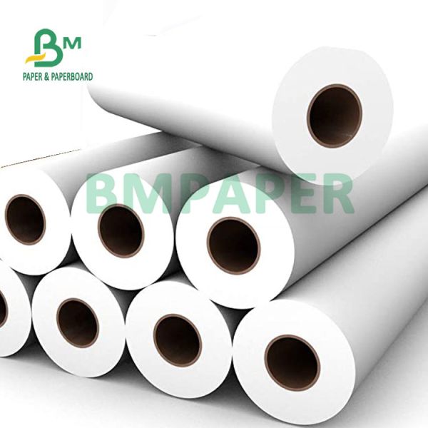 Wide Format 80gsm 20LB Cad Plotter Paper Roll 18'' 24'' 36'' X 500ft For Engineering Architectural Drawing