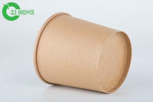 China High Thickness Brown Kraft Paper Cups 16oz One Wall Round Shape For Soup wholesale