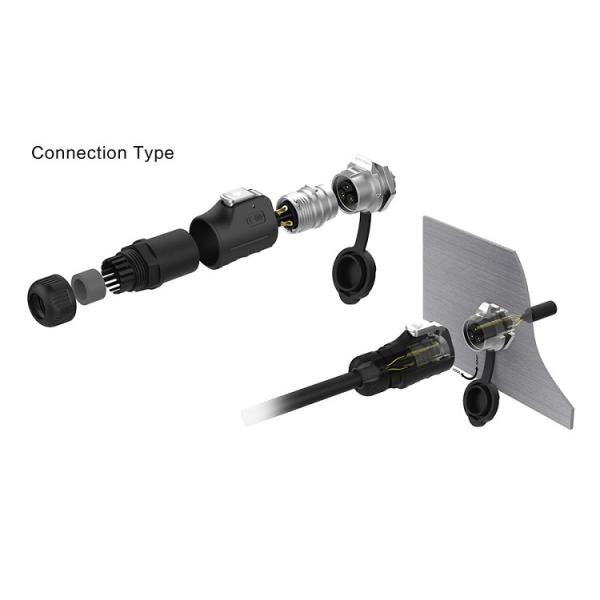 CNLINKO M12 Power Adapters Plug Socket 2 Pin Extension Wire Metal Circular DC Connector Waterproof IP68 for Led Lighting