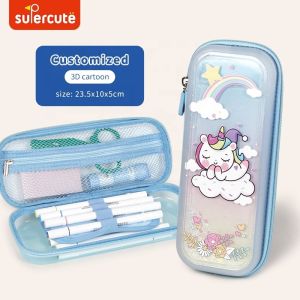 SuperCute EVA Translucent Custom Pen Case Cartoon Kawaii Pencil Case Bag For