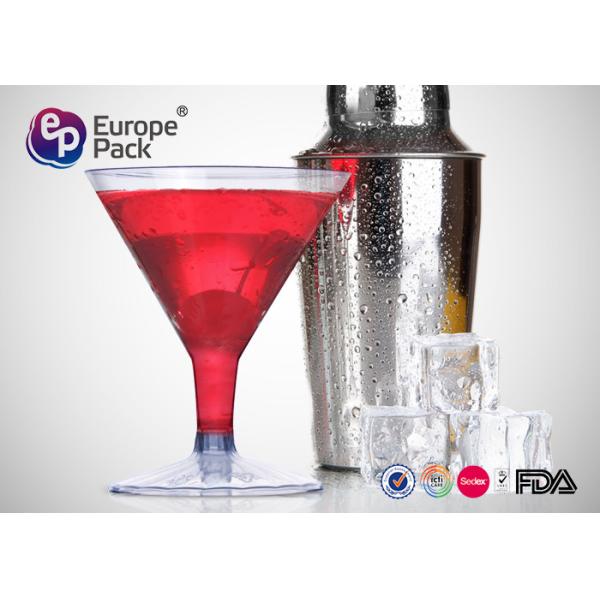 Rectangle 138Ml PS Elegant Plastic Champagne Flutes Environmental Friendly