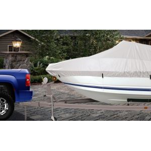 China Trailerable Waterproof Boat Cover 150D Silver - Coated Oxford Material wholesale