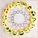 Flexible Plush Keychain Toys Emoji Shape Customized Color Cotton Material