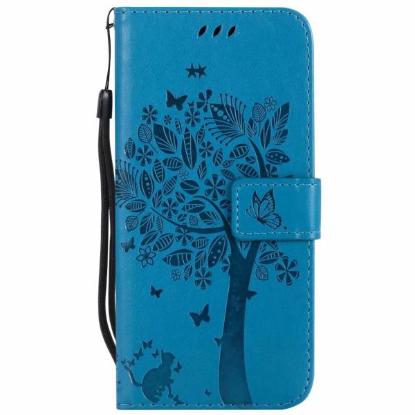 LG G7+ ThinQ Wallet Flip Leather Case Cover with Lucky Tree Embossed