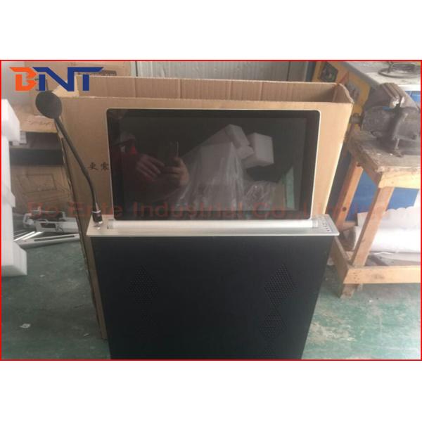 18.5 Inch Motorized Computer Desk Monitor Lift With Conference Microphone