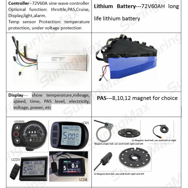 powerful 72v 3000w mxus motor with thermistor