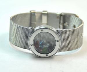 China Mesh Belt Stainless Steel Glass Round Floating Charm Living Lockets Bracelet GLB013 on sale