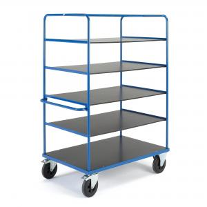 China Metal Fab 600KGS 5 Tier Storage Trolley Rubber Wheels With Brake on sale
