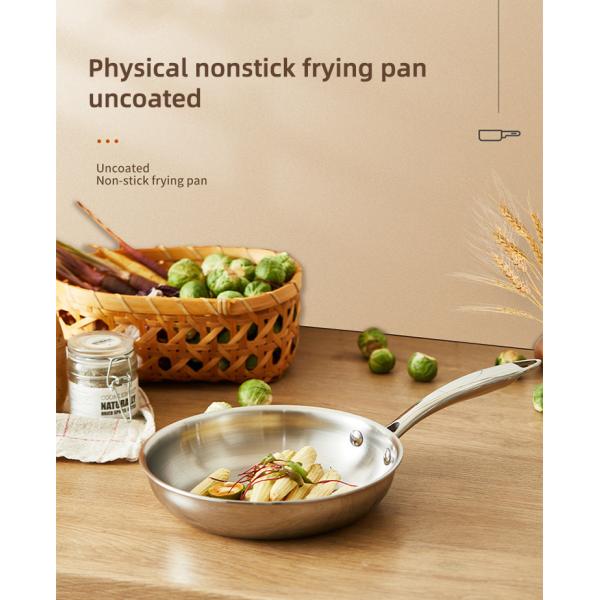 New Arrival 304 Stainless Steel Fry Pan Nonstick Cooking Pot Fried Steak Skillet Egg Nonstick Frying Pan
