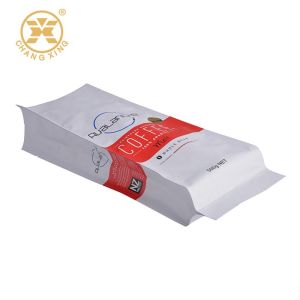 Quad seal side gusseted coffee packaging bag aluminum foil pouch