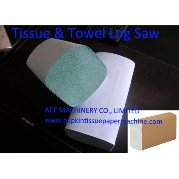 interfold tissue paper log saw