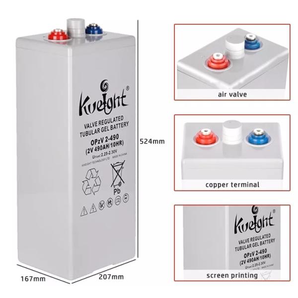 Opzv Solar Power Station 2v 490ah Vrla Gel Lead Acid Battery Solar Power System