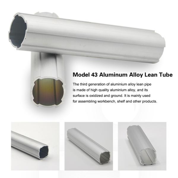 28 43mm Diameter Aluminum Alloy Lean Tube Anodizing Surface Treatment 750G/M