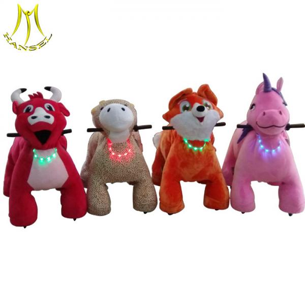 Quality Hansel  kids' amusement park kids and adults plush animal horse electric scooter for sale