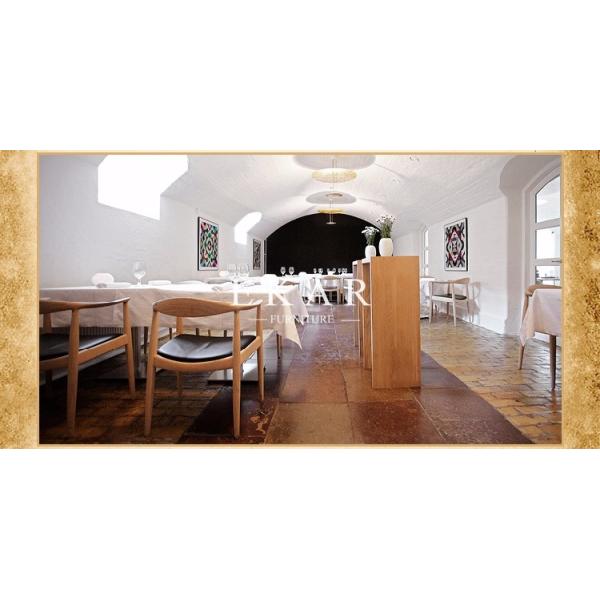 Ash Wood Armchair Woven Leather Dining Funiture Modern Chair