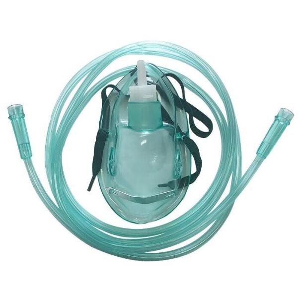 MEDICAL GRADE MATERIAL LATEX FREE OXYGEN MASK FOR CHILDREN AND ADULTS WITH ELASTIC BAND AND BREATHING TUBE