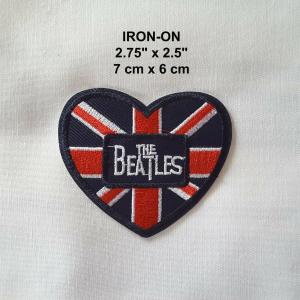 China The Beatles Badge Heart Embroidery Iron-on Music Emblem Patch UK Flag Applique wholesale