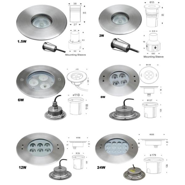 Rgbw Underwater LED Lights Recessed Type , 72W Dmx Pool Light 2 Years Warranty