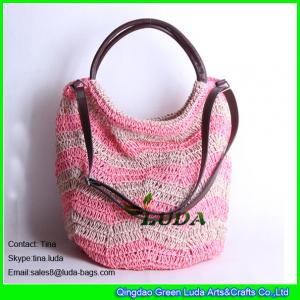 China LUDA cheap shopping bags for sale paper straw beach shoulder bags wholesale
