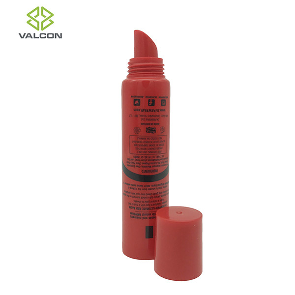 Red Cosmetic Tube Containers , Empty Lip Balm Tubes Removable Nozzle Tip