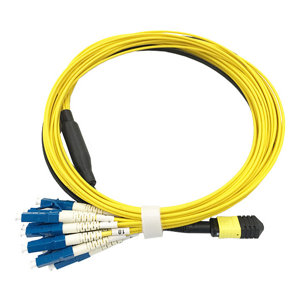 Quality MPO - LC SX Fiber Optic Patch Cord Single Mode For QSFP optical Transceiver for sale