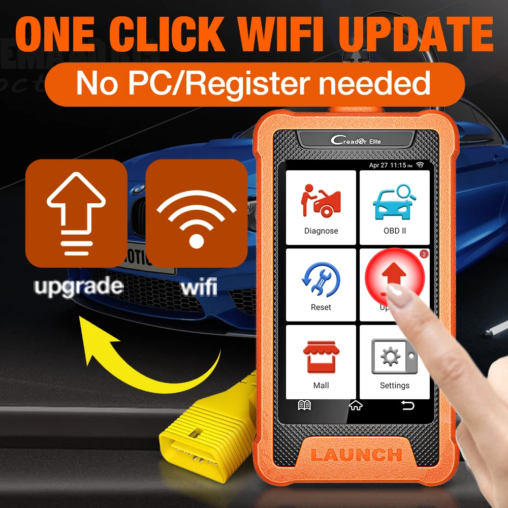 LAUNCH X431 Elite Car Full System Diagnostic Tools Auto OBD OBD2 Scanner Active Test ECU Coding Multilingual Free Update