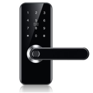 China Black Bluetooth Smart Door Lock / Fingerprint Door Lock on sale