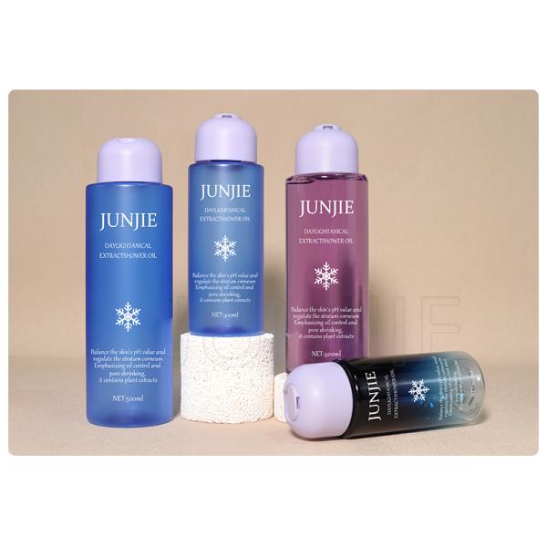 Customized blue purple Color PET Toner Bottle Transparent PET Toner Bottle PET Flat Shoulder Bottle