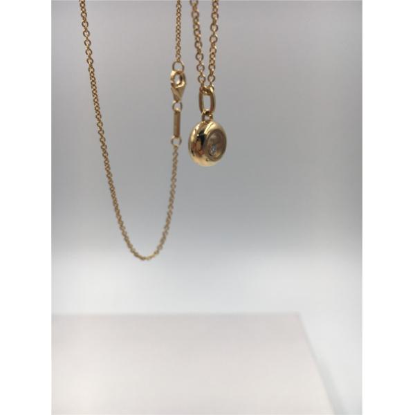 18K Yellow Gold Chopard Jewelry 42cm Length Luxury With 0.05 Carat Diamond