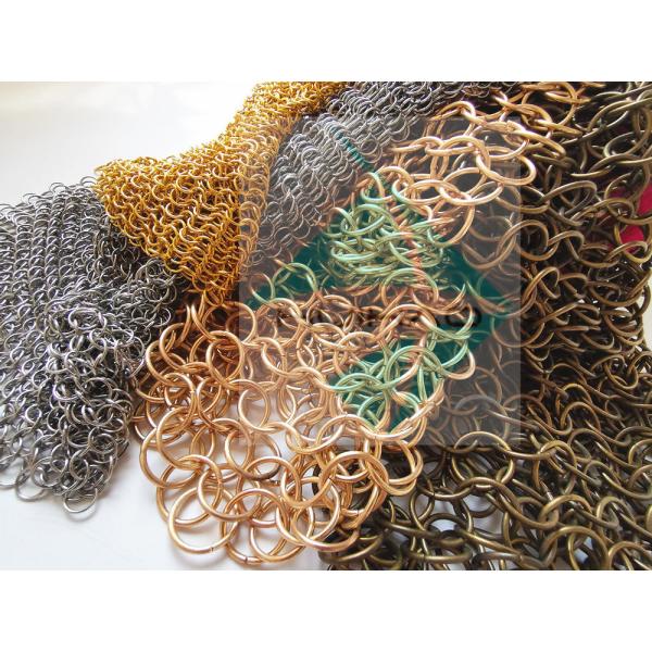 Fireplace Screens Metal Ring Mesh With Antique Colored Finished