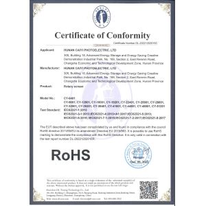 Hunan Caiyi Photoelectric Technology Co., Ltd Certifications