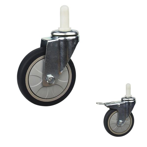 4 Inch Expanding Stem TPR Food Cart Wheels